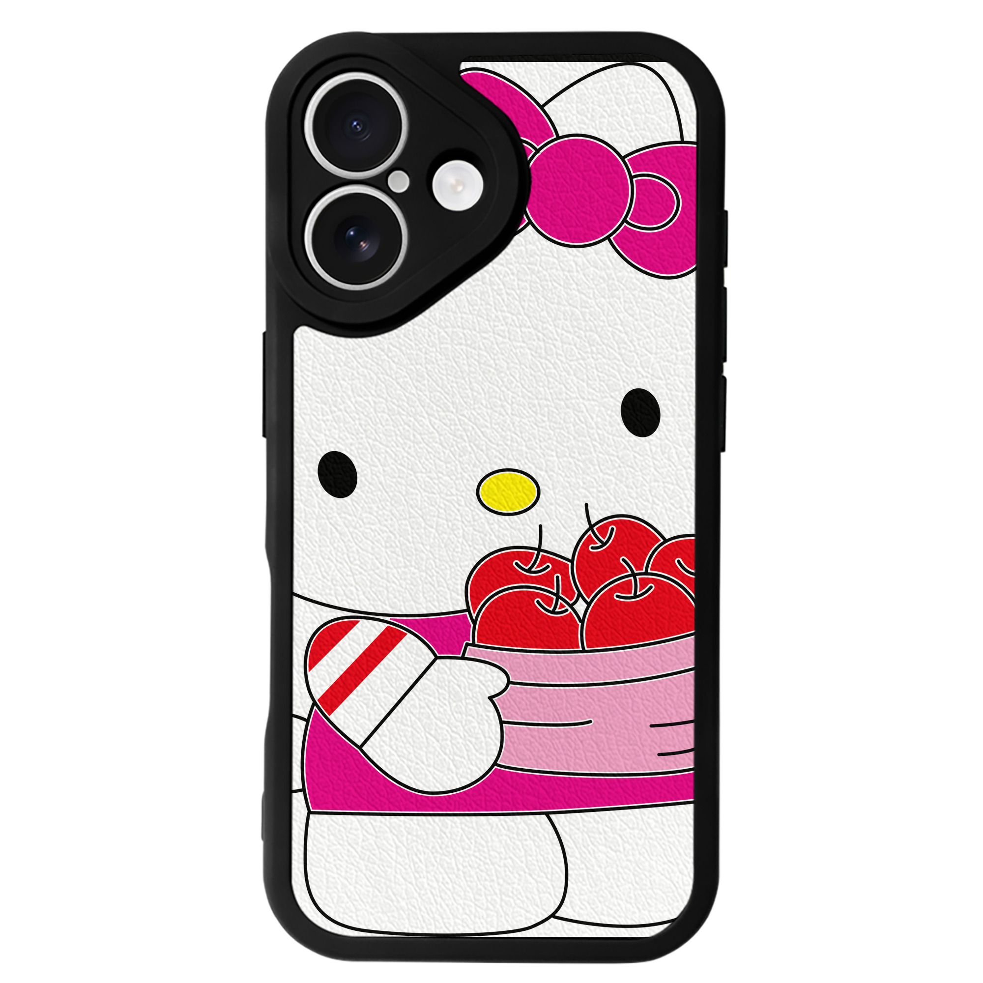 （画像用） Hello Kitty ハローキティ 【iPhone 16シリーズ対応】シリコンスマホケース（レザー調） 材質：シリコン